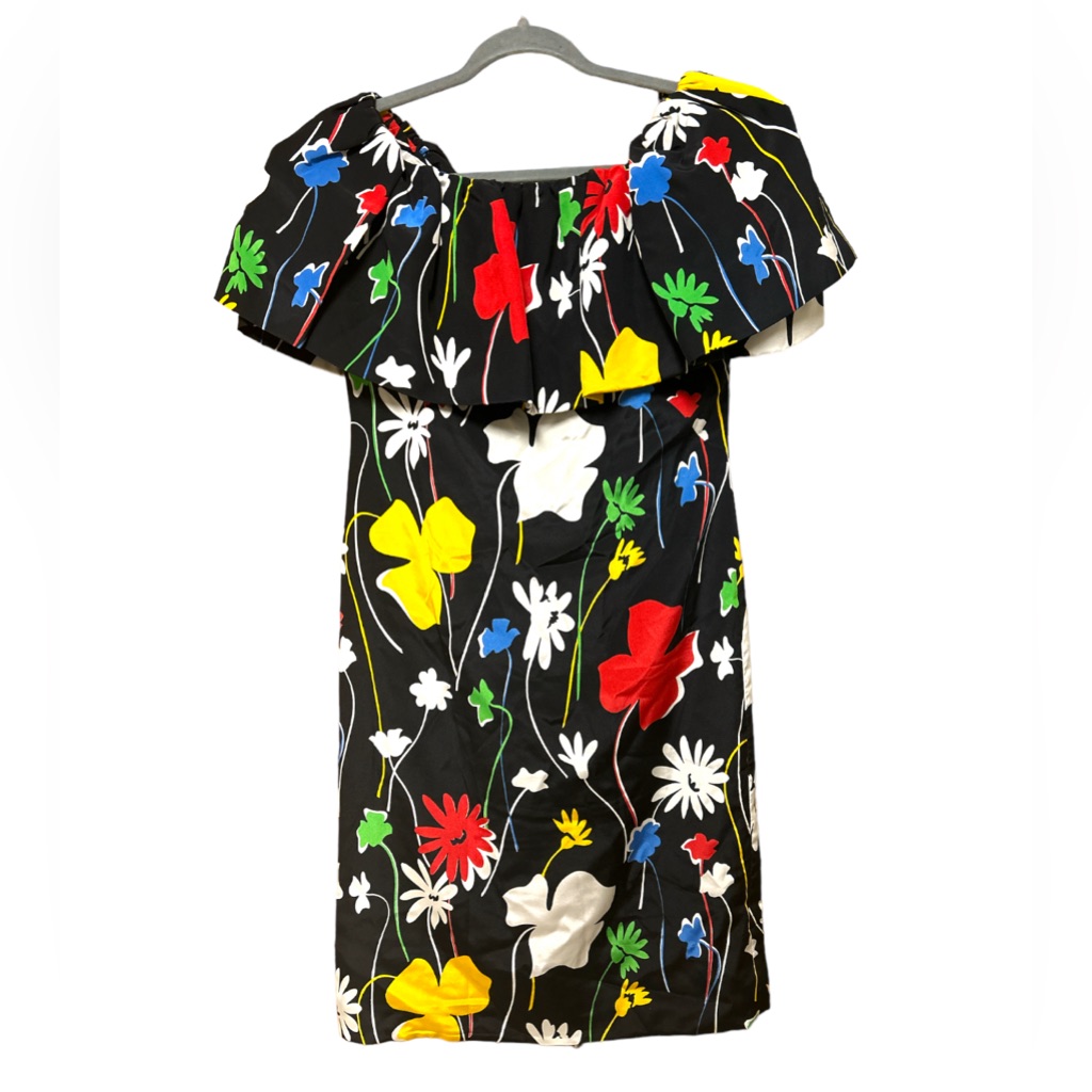 Nwot Vintage 100% Silk Luxury Pauliue Trigere Floral Ruffled Dress — image 3 of 8